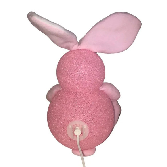VINTAGE TRENDMASTERS 2000 Light-Up Melted Popcorn Pink Sitting Bunny/Rabbit - Picture 6 of 7